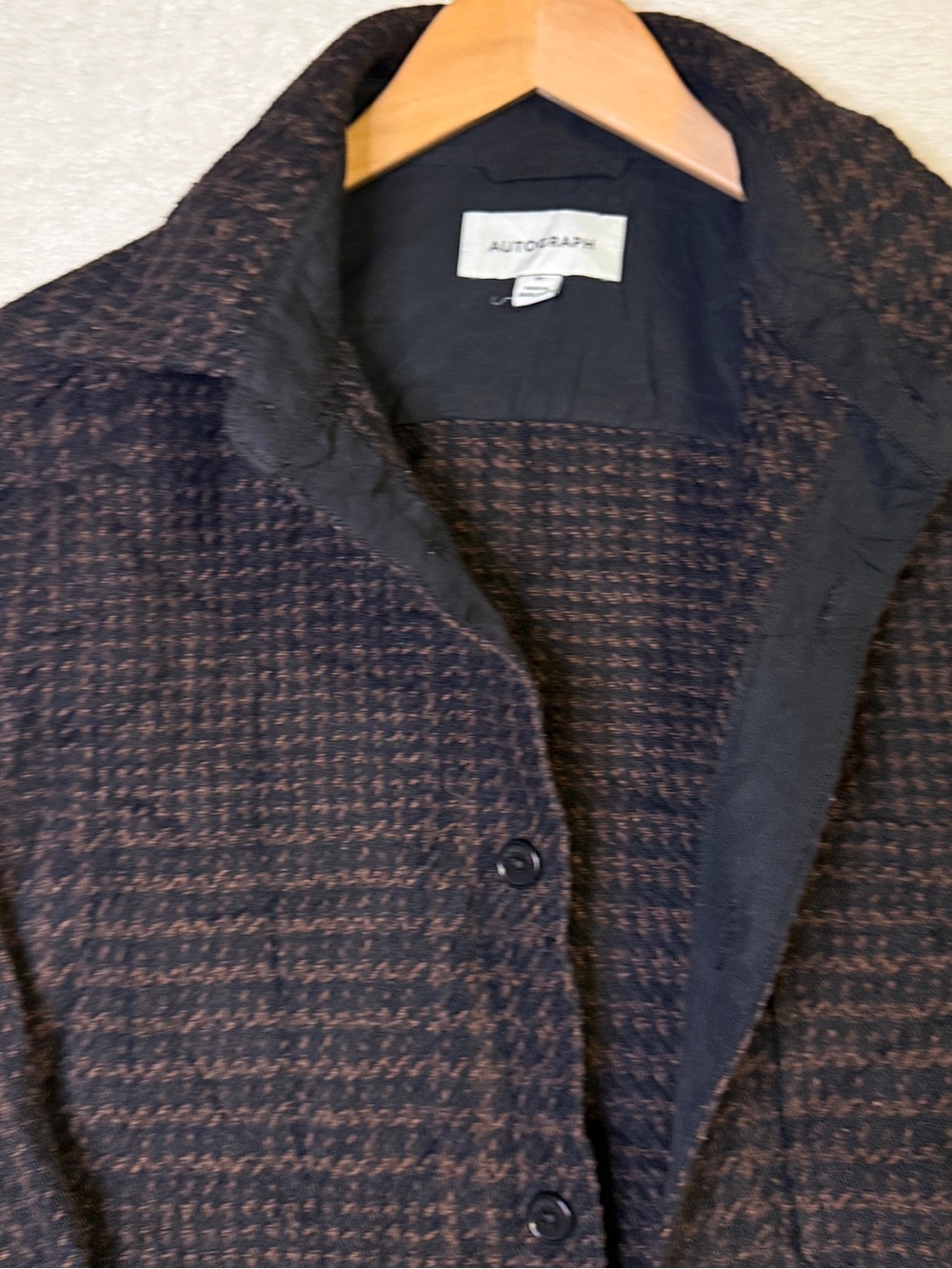 Autograph Women's Brown & Black Houndstooth Blazer Jacket